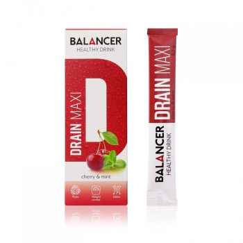 Очищающий и дренирующий напиток BALANCER DRAIN MAXI со вкусом «Вишня–мята», 10 шт. — фото 1